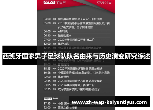 西班牙国家男子足球队队名由来与历史演变研究综述